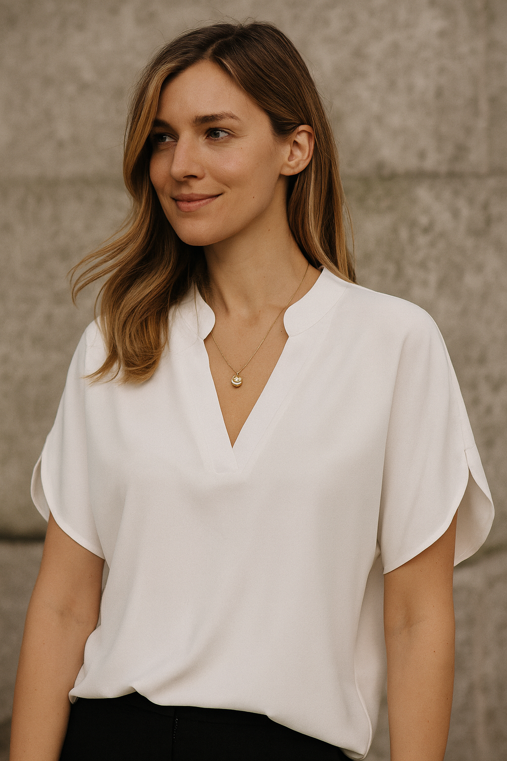 Ingrid – Løstsiddende V-halsbluse