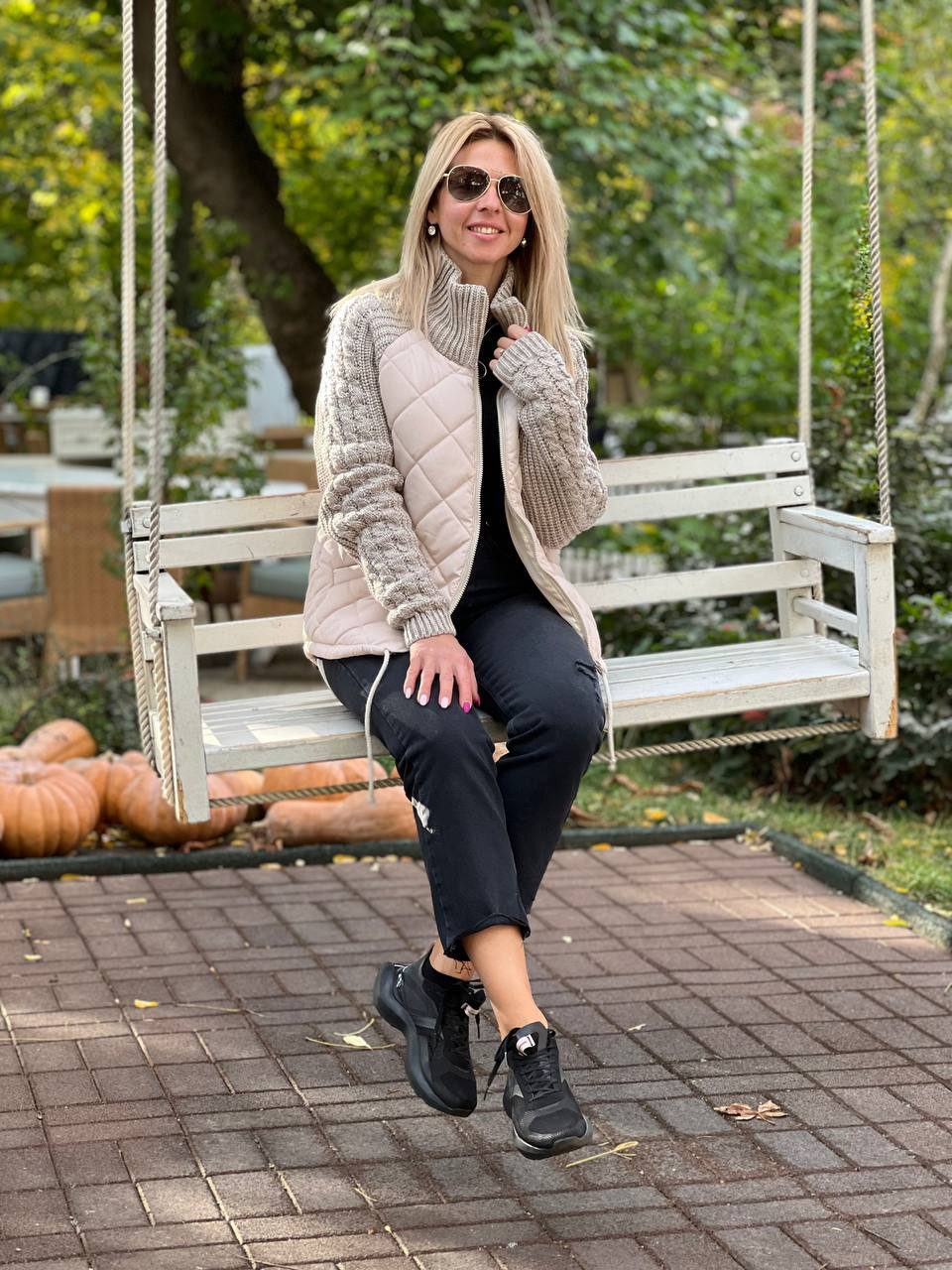 Nora - Patchwork strikket jakke til kvinder