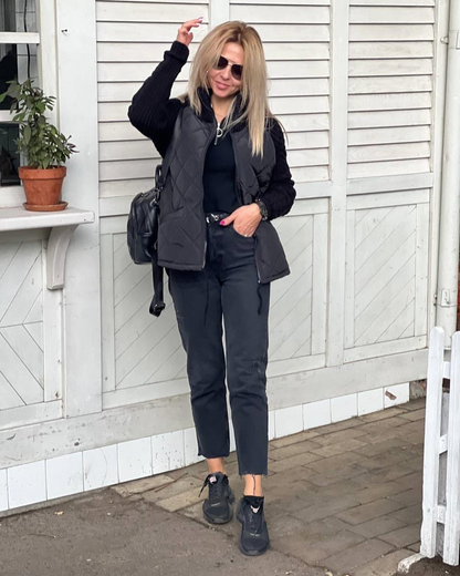 Nora - Patchwork strikket jakke til kvinder